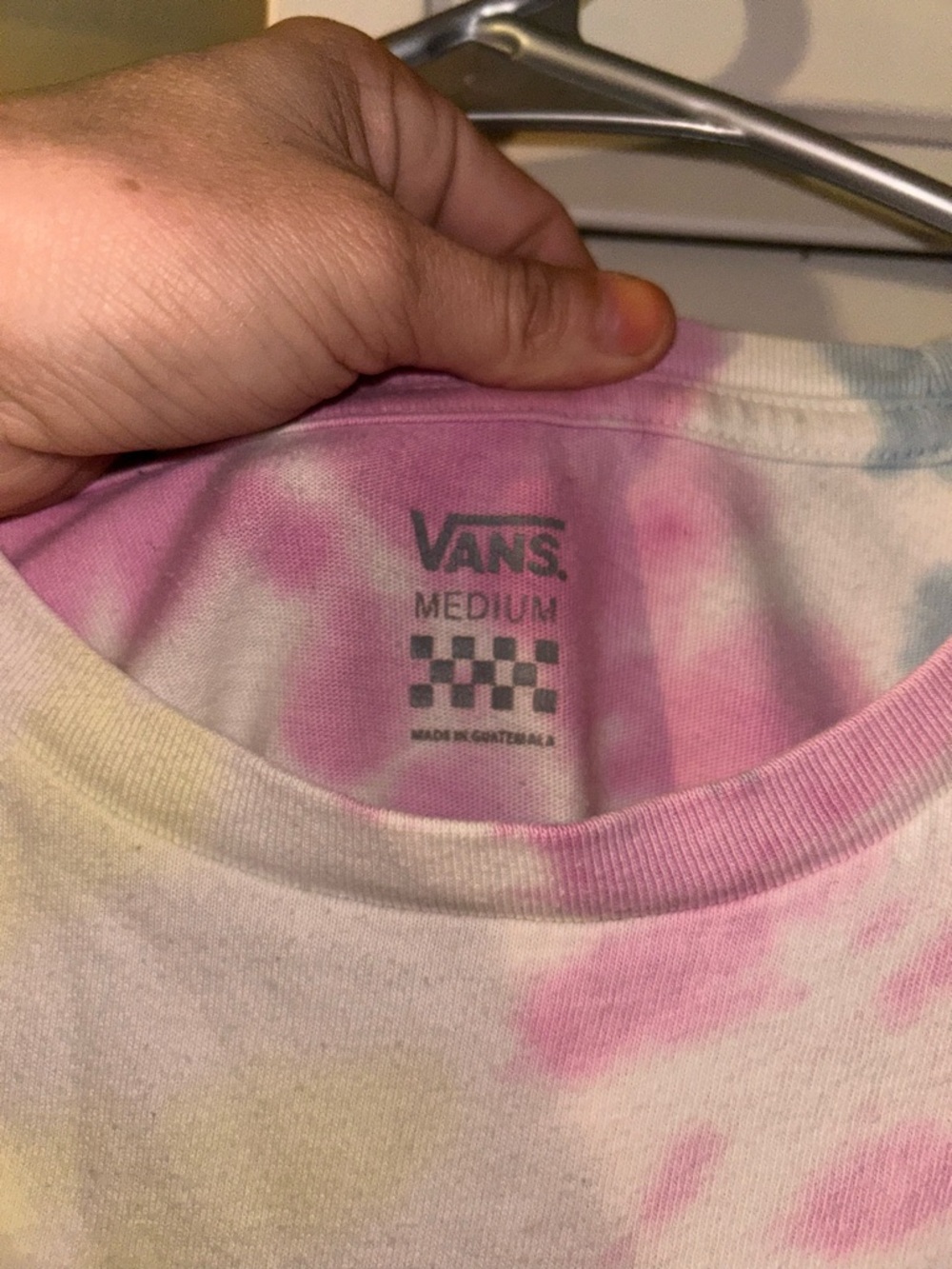 Vans Women’s Tie-Dye Graphic Tee in Pastel Pink/Blue/Yellow - Picture 6 of 6